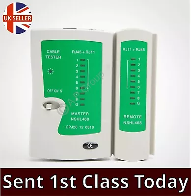  Network Cable Tester RJ45 Ethernet Testing Test Tool LAN Cat5 Cat5e Cat6 Lead  • £7.99