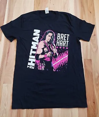 Bret The Hitman Hart Pro Wrestling WWE WWF T-Shirt. Black Men’s Size M • $16.99