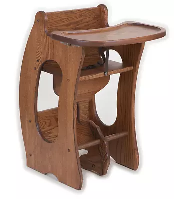 HIGH CHAIR Desk ROCKING HORSE 3-in-1 Amish Handmade Children Furniture SOLID OAK • $659.99