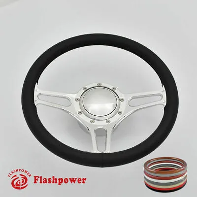 14  Billet Aluminum 9 Hole Steering Wheel Kit W/ Horn Button & Adapter • $200.50