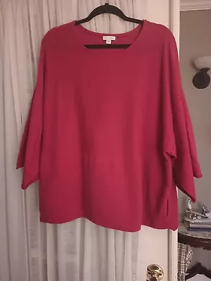 Pure J Jill Kimono Sweater- Cotton/  Cashmere Blend - Red- Large!  • $21