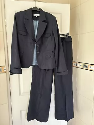 Tailored By Next Navy Blue 100% Linen Suit Blazer & Trousers U.K. Size 10R • £25