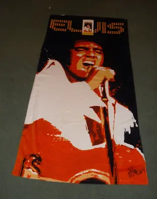 NWT Elvis Presley Beach Towel 29 X 59 RARE Black Concert Portrait Pool Bath Wrap • $49.95