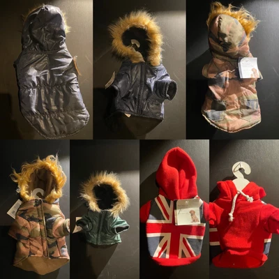 £5 • Buy Small Dog/puppy Parka Coat/union Jack Hoodie