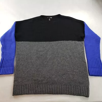 Aqua Cashmere Colorblock 100% Cashmere Chain Knit Sweater Men M  • $27.99