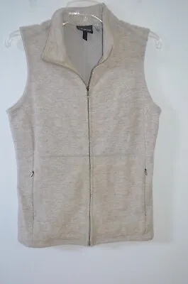 Ibex Beige 93% Merino Wool/7% Polyester Full Zip Collared Vest Size M • $59.99