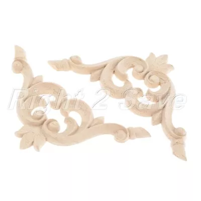 $4.39 • Buy Unpainted Woodcarved Applique Corner Onlay Furniture Cabinet Home Decor 1pc/4pcs