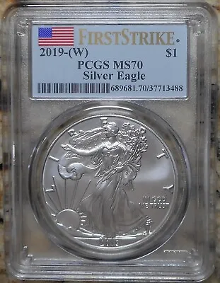 2019 (W) $1 American Silver Eagle PCGS MS70 First Strike • $59.99