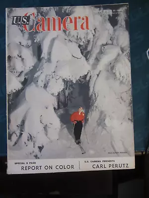 US Camera & Travel Magazine January 1954 Winter Wonderland Snow Skiing 56 • $14.99