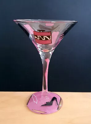 Lolita Shopaholic Hand Painted Martini Cocktail Glass With Handbags And Shoes • £14