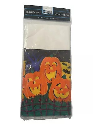 Vintage 80s Halloween Pumpkins Paper Table Cover By Trend Setters New In Package • $4.78