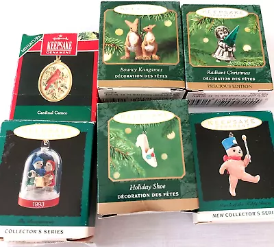 VTG Lot 6 Vintage Miniature Hallmark Keepsake Christmas Ornaments 1991– 2003 • $24.95