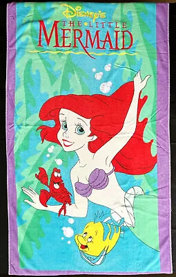 Franco Disney The Little Mermaid Beach Bath Towel Vintage 100% Cotton Flounder • $7.28