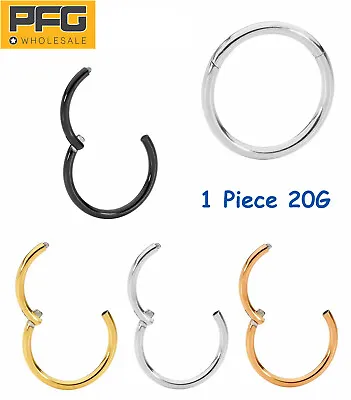 1 Piece 20G Steel Hinged Hoop Segment Nose Lip Ear Nipple Earring Ring Sleeper • $9.49