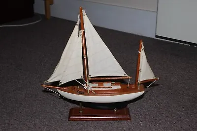 £30 • Buy Model Sailing Yacht - Wooden. L - 13.5'' H - 12.5'' W - 2.5''.