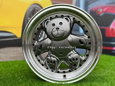 15  4X100 RONAL URS TEDDY BEAR Old School GREY Wheels For VW HONDA JDM Rims • $1773.96