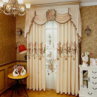 $214.53 • Buy Luxury European Curtains For High-grade Chenille Embroidery Sheer Cloth Valances