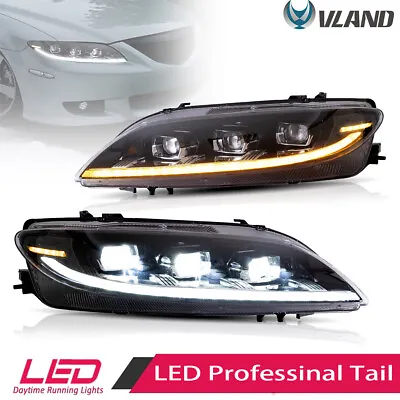 Sleek Projector Headlights LED Daytime Running Lights For Mazda 6 03-08 Assembly • $314.50