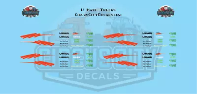 UHaul RPS Pickup Truck Waterslide Decal Set S 1:64 Scale • $10.99