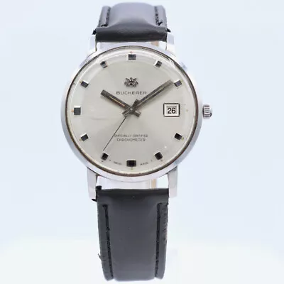 Vintage 36mm Bucherer 536A Men's Automatic Wristwatch Y513 Swiss Steel • $200