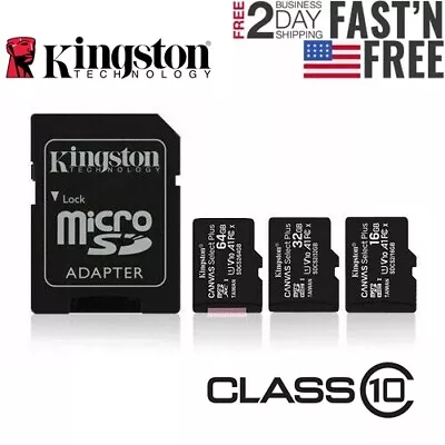 Kingston Micro SD Card 32GB 64GB 128GB TF Class 10 For Smartphones Tablets • $8.90