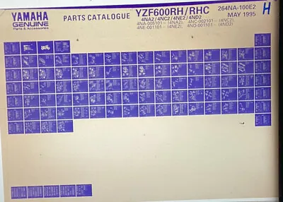 Yamaha Genuine Parts Microfiche YZF600R  H  1996 • $6.44