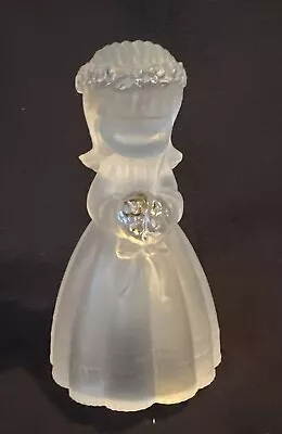 Vintage Frosted Glass Bell ANGEL GIRL 4.5” • $8