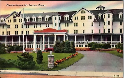 Mt. Pocono PA Pocono Haven Vintage Linen Postcard B383 • $7.95