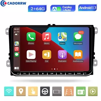 For VW GOLF MK5 MK6 9  Apple CarPlay Car Stereo Radio Android 13 GPS Head Unit • £89.99