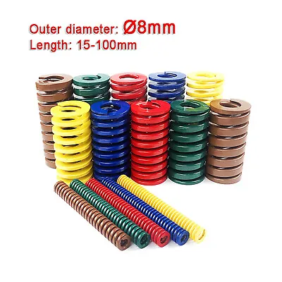 £3.11 • Buy Heavy Load Duty Compression Die Spring 8mm Outer Diameter & Up To 100mm Long