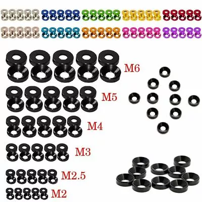 Multi-Color Countersunk Head Washer Aluminum Alloy Flat Head Screws Bolt Washers • $7.07