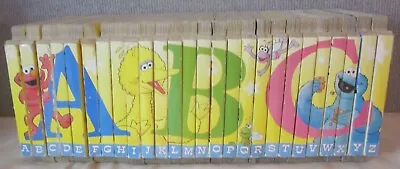 Vintage SESAME STREET Alphabet ABC Interlocking Books Complete Set 26 • $45.99