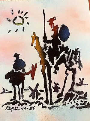 $87.99 • Buy Vintage Pablo Picasso Don Quixote Enamel On Copper Plate Print 8” X 10” NICE