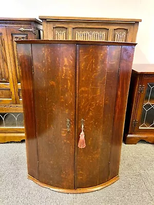 Antique Georgian Bow Front Corner Cupboard Made In England C1780 FREE DELIVERY • £399.99