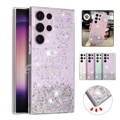 Case For Samsung S23 FE S24 S22 S21 Ultra Plus Glitter Clear Shockproof Cover • $11.94