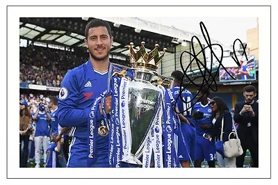 Eden Hazard Chelsea 2016/17 Champions Autograph Signed Photo Print Soccer  • £6.90