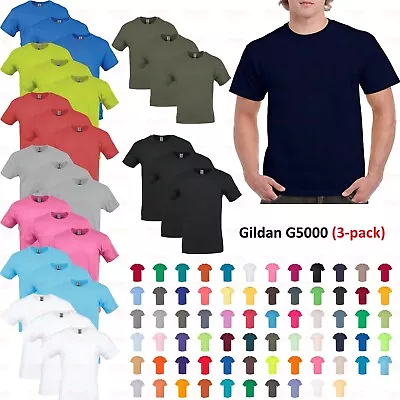 Gildan 3-PACK Men's Heavy Cotton T-Shirt (Pack Of 3) Bulk Lot Solid Blank 5000 • $26.95