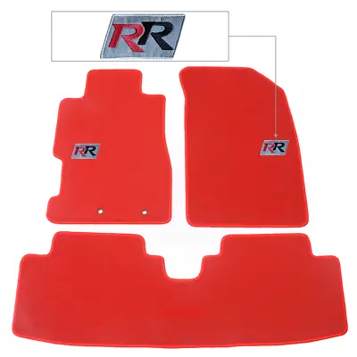 For 01-05 Honda Civic Floor Mats Carpets Red Nylon Front & Rear W/ Red Black RR • $56.04