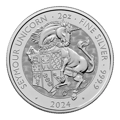 2024 U.K. 5 Pound 2 Oz Silver Tudor Beast Seymour Unicorn BU • $64.89