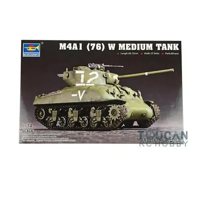 Trumpeter 07222 1/72 Scale American M4A1 (76)W Sherman Medium Tank Static • $20.15
