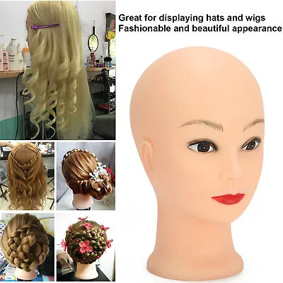 Mannequin Head For Makeup Training Practice Wig Hat Display Bald Mannequin • $14.42