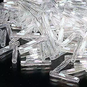 12mm AB Crystal Clear Twisted Bugle Beads Miyuki 250 25gm ~420 Beads • $3.49