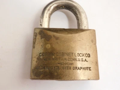$7.85 • Buy Vintage Corbin Cabinet Lock Co Heavy Brass Padlock New Britain Connecticut 13 Oz