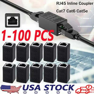 RJ45 Inline Coupler Cat6/Cat5e Ethernet Network Cable Extender Connector Lot • $30.25