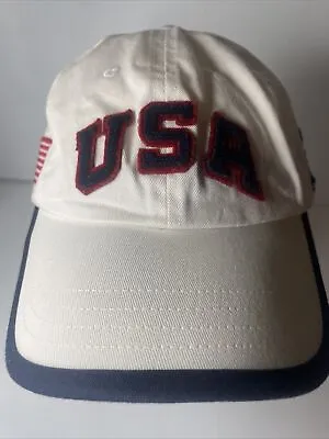 White Polo Ralph Lauren USA 2016 Olympics Hat Cap Adjustable One Size Strap Back • $14.99