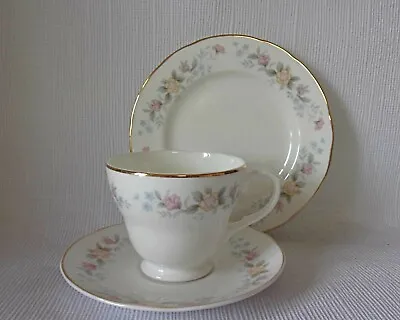 Mayfair Bone China Tea Trio - Pastel Floral Decoration  - Good Condition  • £4.25