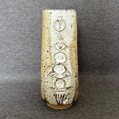 Vintage Unusual Art Studio Pottery Vase Unsigned Symbols And Faces • £20