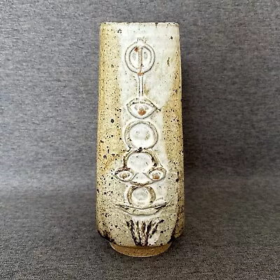 Vintage Unusual Art Studio Pottery Vase Unsigned Symbols And Faces • £20
