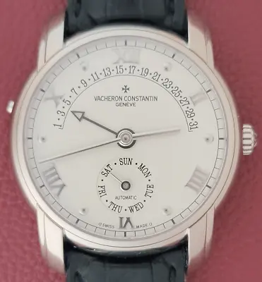 Vacheron Constantin Patrimony 31 Day Retrograde 18K White Gold -47245 SERVICED • $6500