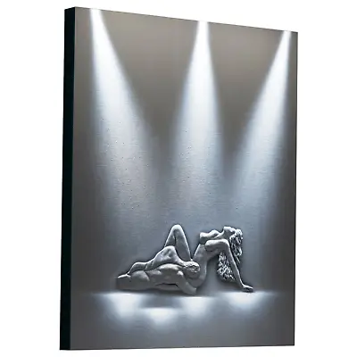 Couple Love Abstract Oil Painting Canvas Wall Art Living Room Framed Nude London • £132.60